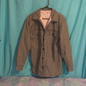 Men's Levi’s Levi Strauss Casual olive green Jacket medium button down Sherpa